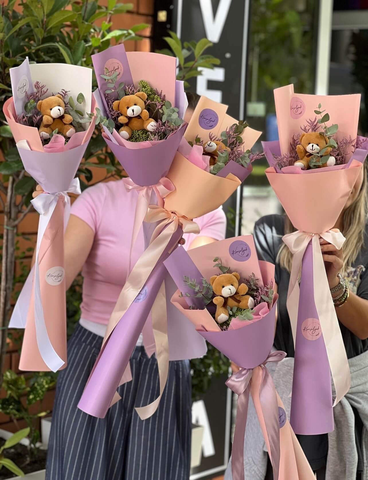 Bouquet with a teddy bear